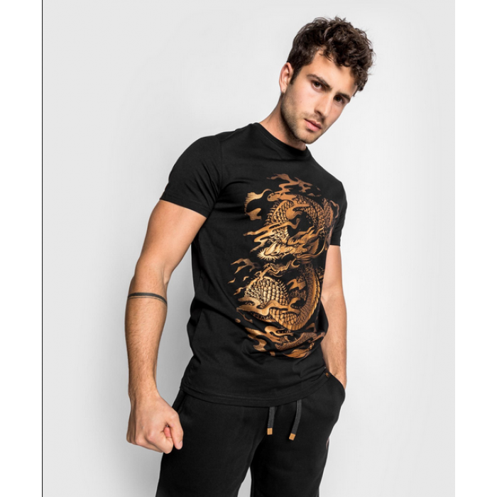 Тениска - Venum Dragon's Flight T-Shirt - Black/Bronze​